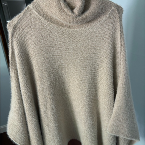 Anthropologie Sweaters - Cozy Beige Turtleneck Poncho